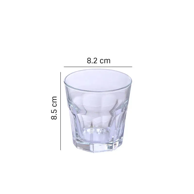 Morocco Whiskey Glasses Clear Crystal Beverageware | Set of 6 | 3 x 4 inches | 230ml