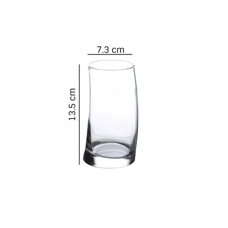Surf Hi Ball Glasses Clear Crystal Glassware | Set of 6 | 3 x 6 inches | 385ml